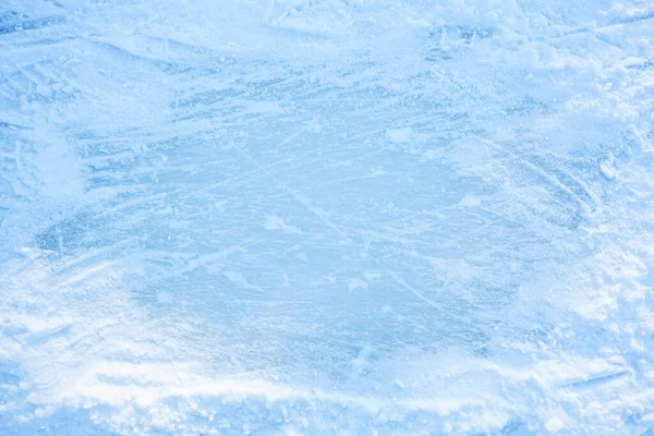 Κοντινό Πλάνο Της Υφής Πάγου Υπαίθριο Φυσικό Παγοδρόμιο Πάγος Γρατζουνιές — Φωτογραφία Αρχείου