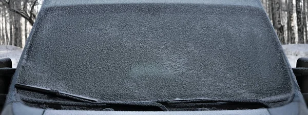 Silecekler Kar Kaplı Bir Araba Otobüs Kış Mevsimi Görünüm — Stok fotoğraf