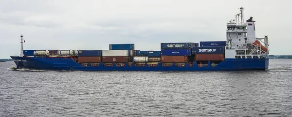 Kronstadt Περιφέρεια Λένινγκραντ Μαΐου 2021 Μεγάλο Φορτηγό Πλοίο Vilnia Maersk — Φωτογραφία Αρχείου