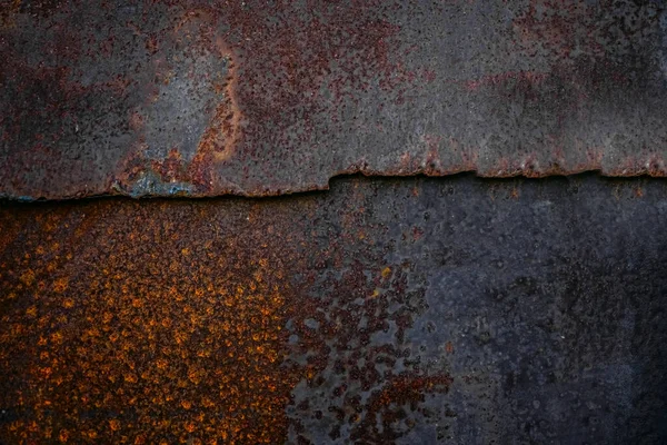Rostiges Blech Mit Einer Naht Rost Hintergrund Textur Aus Rostigem — Stockfoto