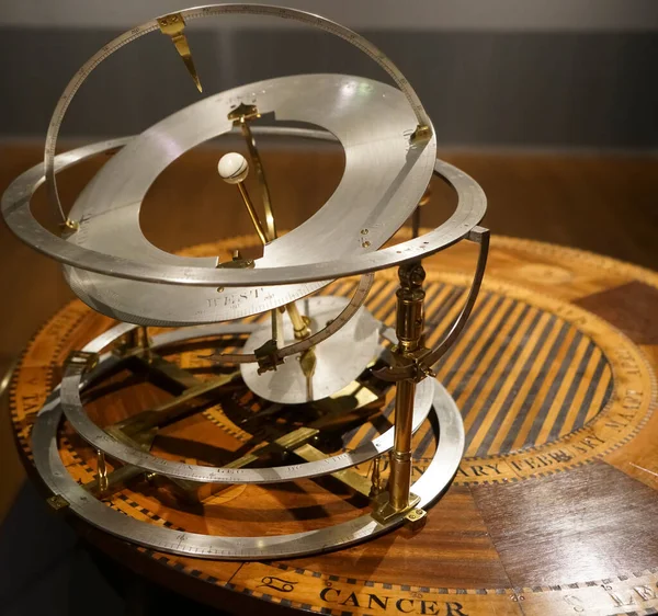 Orreria Mechaniczny Model Układu Słonecznego Stary Mosiężny Model Układu Słonecznego — Zdjęcie stockowe