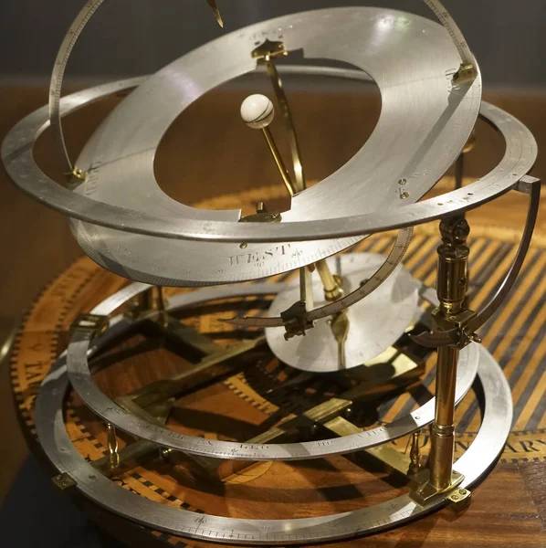 Ein Orrery Ist Ein Mechanisches Modell Des Sonnensystems Altes Messingmodell — Stockfoto