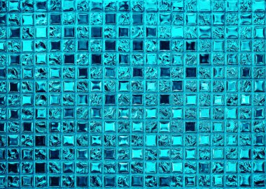 Lüks mavi fayanslı mozaik arka plan. Mozaik döşeme dokusu. 