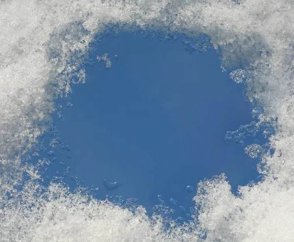 Fundo Abstrato Moldura Inverno Para Texto Flocos Neve Janela Congelada — Fotografia de Stock