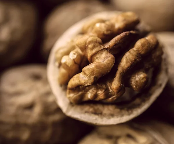 Antecedentes Alimenticios Las Nueces Cerrar Imagen Comida Saludable Menú Café —  Fotos de Stock