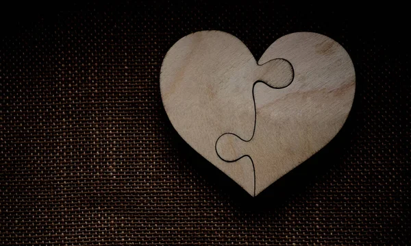 Buona Idea San Valentino Puzzle Completo Cuore Legno — Foto Stock