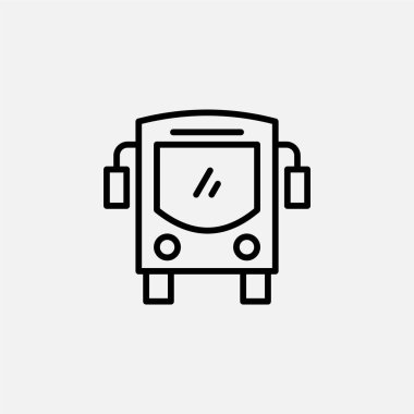 Otobüs, bus satırı simge tasarımı konsepti 