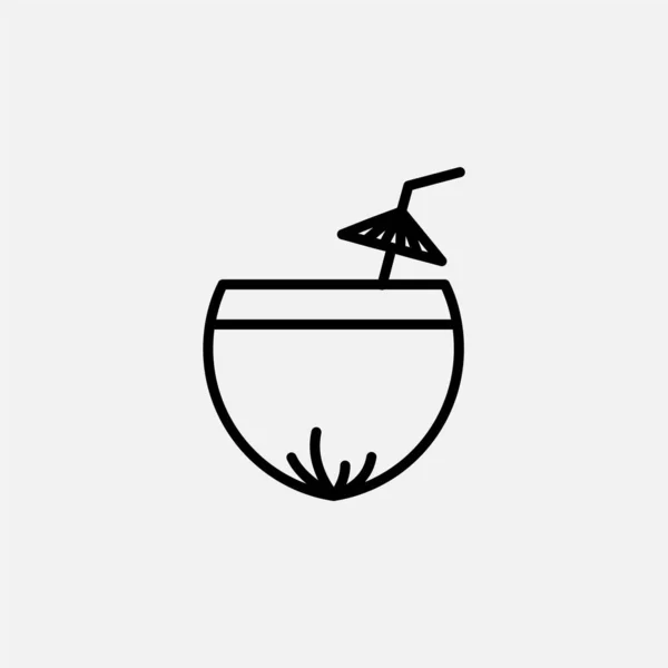 椰子饮水线图标设计理念 — 图库矢量图片