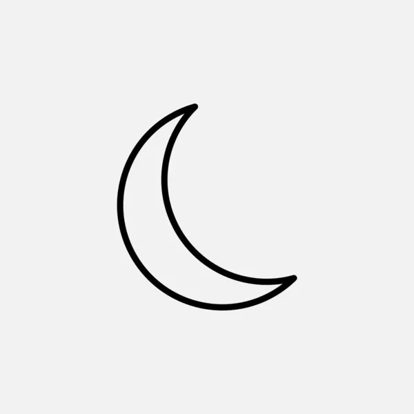 Moon Moonlight Line Icon Design Concept — Stock Vector