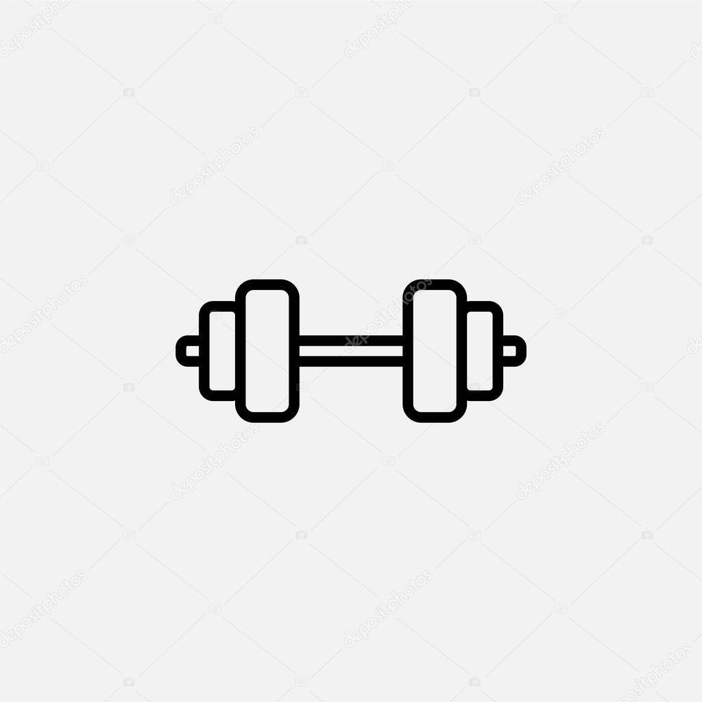 Barbel, dumbbell, gym, fitness line icon design concept