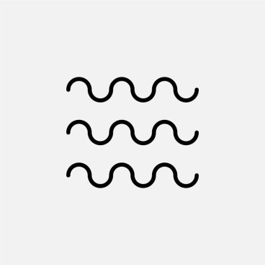 Nehir, su, okyanus, dalga çizgi simgesi tasarımı kavramı 