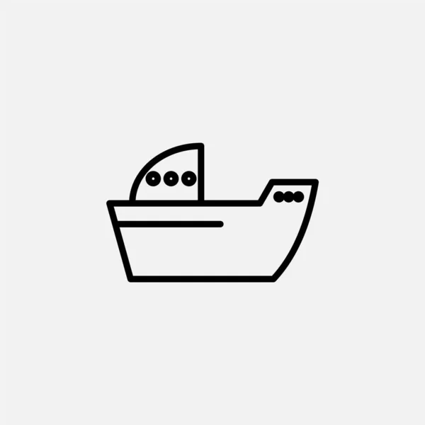 Navio Embarcação Conceito Design Ícone Linha Barco —  Vetores de Stock