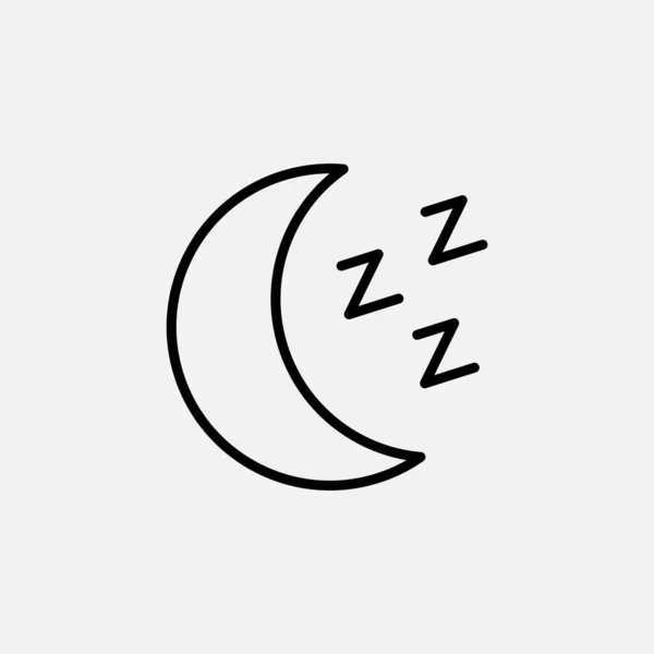 Night Sleep Line Icon Design Concept — Stock Vector