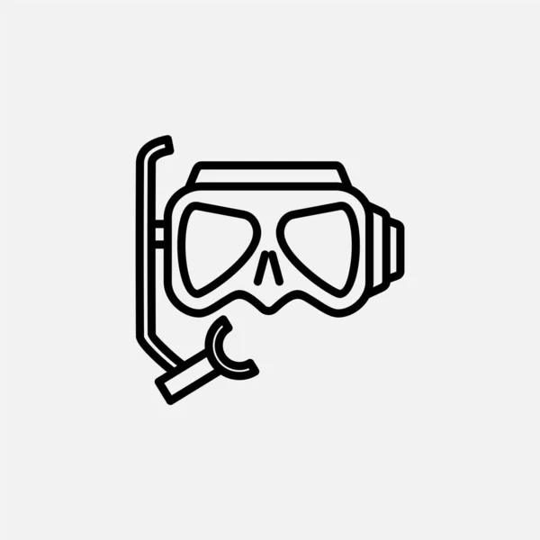 Immersioni Subacquee Snorkeling Maschera Subacquea Linea Icon Design Concept — Vettoriale Stock