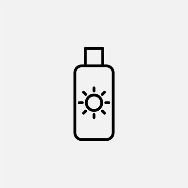 Sunscreen Sunblock Line Icon Design Concept — Stock Vector