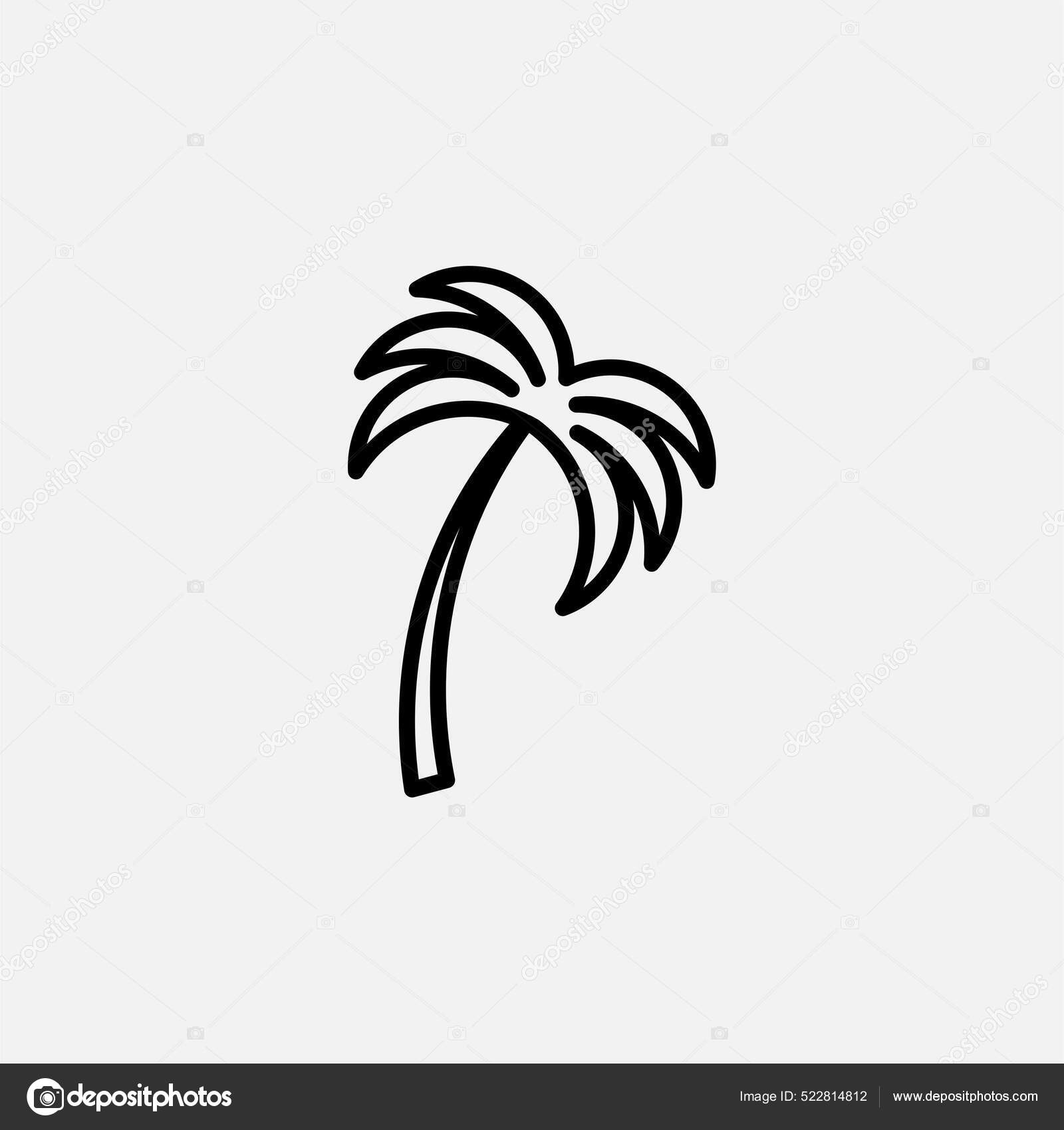 Palmeira Conceito Design Ícone Linha Coqueiro imagem vetorial de