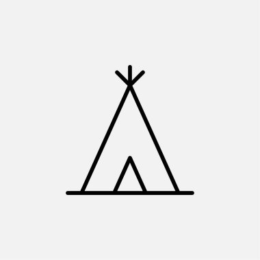 Çadır, kamp çizgisi ikon tasarımı konsepti 