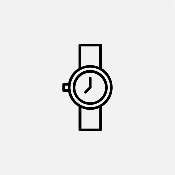 Horloge Polshorloge Lijn Pictogram Ontwerp Concept — Stockvector