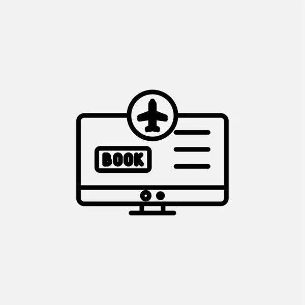 Book Boarding Pass Flight Line Icon Design Concept — 스톡 벡터