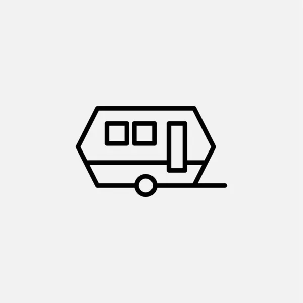 Wohnwagen Wohnmobil Linie Ikone Design Konzept — Stockvektor