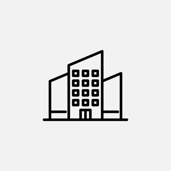 Hotel Wohnung Linie Ikone Design Konzept — Stockvektor
