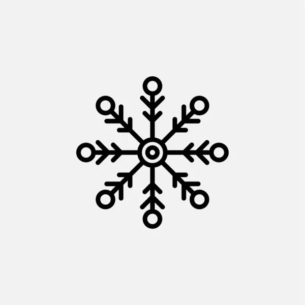 Snowflake Χιόνια Γραμμή Εικονίδιο Σχεδιασμό Έννοια — Διανυσματικό Αρχείο