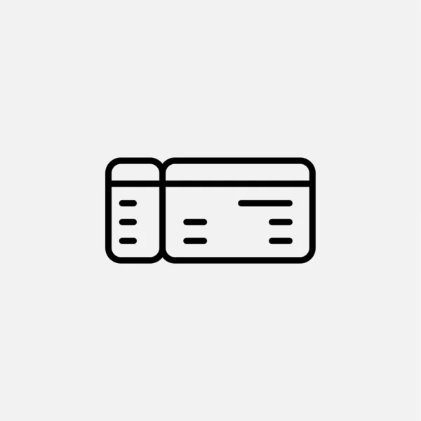 Ticket Pass Line Icon Design Konzept — Stockvektor