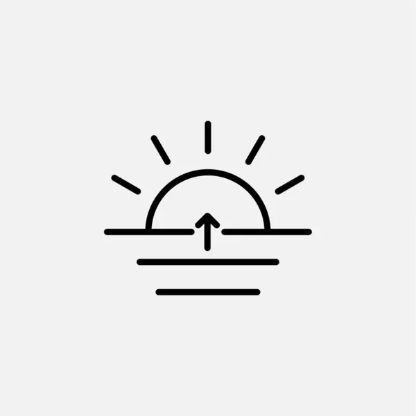 Sunrise Zonlijn Pictogram Ontwerp Concept — Stockvector