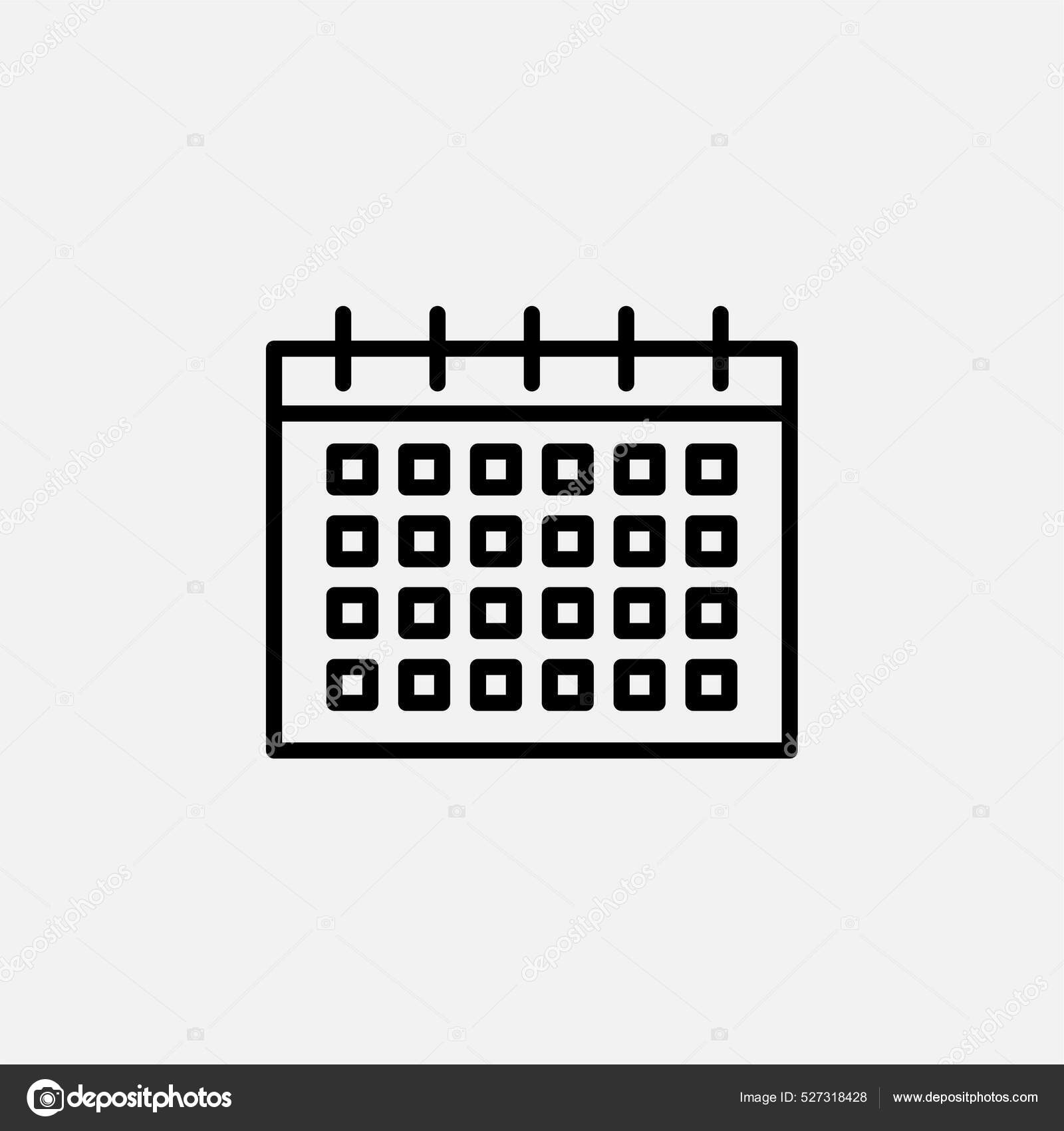 Calendar Date Month Schedule Line Icon Design Concept Stock Vector by