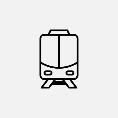 Tren, lokomotif çizgisi simge tasarımı konsepti