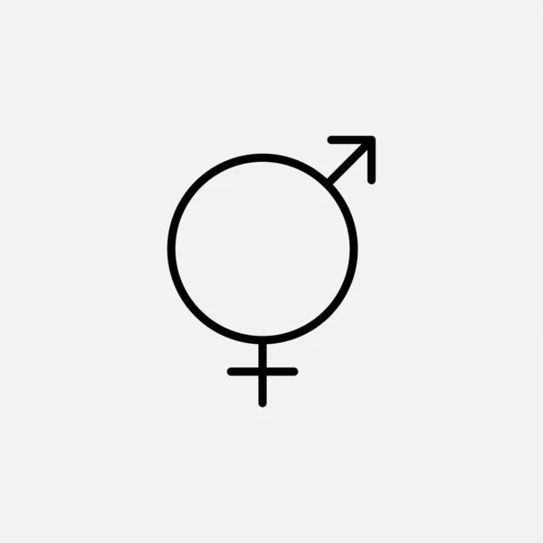 Cinsiyet Erkek Kadın Düz Çizgi Ikonu Tasarımı Konsepti — Stok Vektör