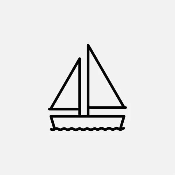 Loď Loď Plachetnice Linie Design Koncepce Ikony — Stockový vektor