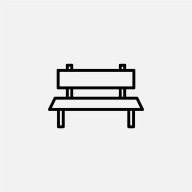 Benç, koltuk, park çizgisi ikonu, vektör, illüstrasyon, logo şablonu. Pek çok amaca uygun..