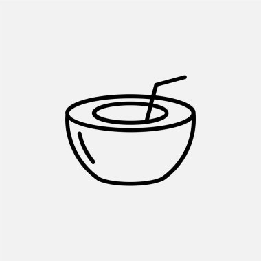 Hindistan cevizi içecek ikonu, vektör, illüstrasyon, logo şablonu. Pek çok amaca uygun..