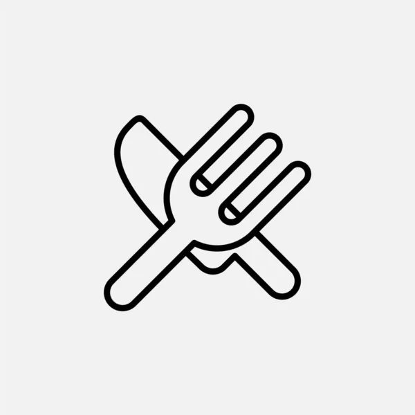 Jídlo Kuchyně Restaurace Kavárna Řádek Ikona Vektor Ilustrace Logo Šablony — Stockový vektor
