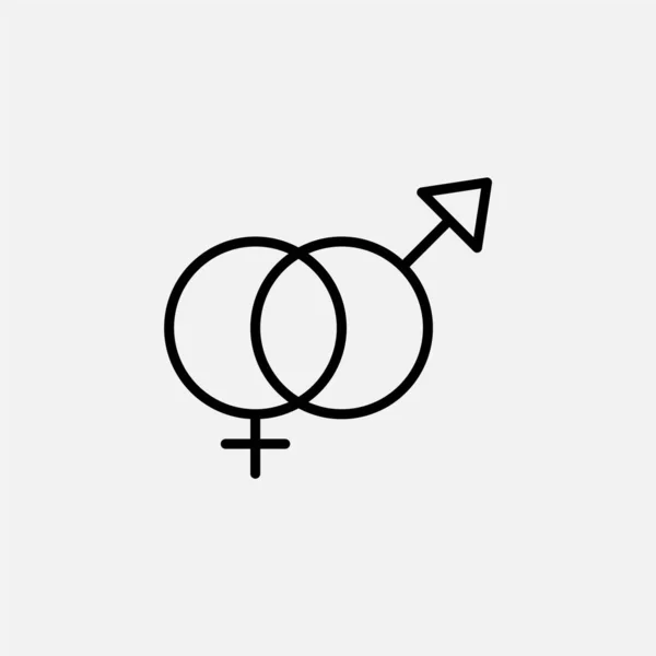 Genere Dritto Icona Linea Maschile Femminile Vettore Illustrazione Modello Logo — Vettoriale Stock