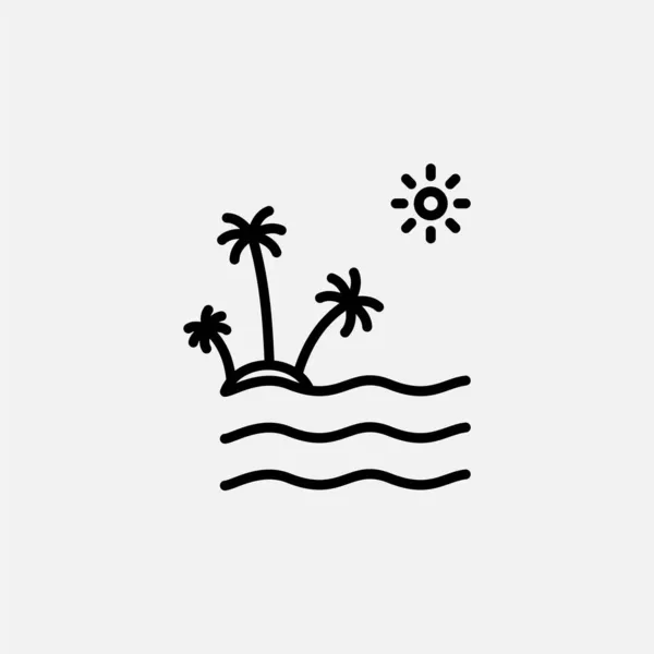 Παραλία Ωκεανός Θαλάσσια Γραμμή Εικονίδιο Διάνυσμα Εικονογράφηση Πρότυπο Λογότυπο Κατάλληλο — Διανυσματικό Αρχείο