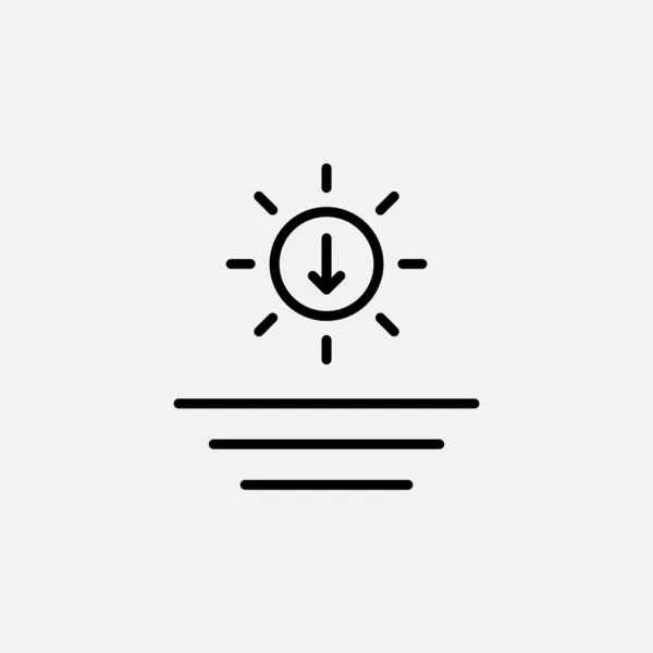 Zonsondergang Zonlijn Icoon Vector Illustratie Logo Template Geschikt Voor Vele — Stockvector