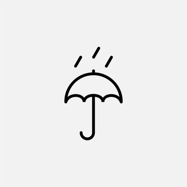 Parasol Deszcz Deszczowy Ikona Linii Parasol Wektor Ilustracja Szablon Logo — Wektor stockowy