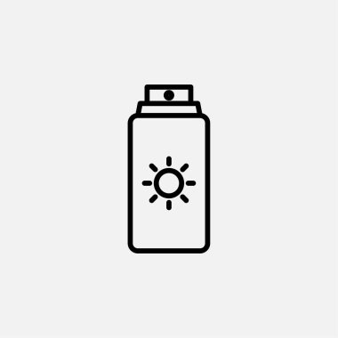 Güneş kremi, güneş kremi ikonu, vektör, illüstrasyon, logo şablonu. Pek çok amaca uygun..