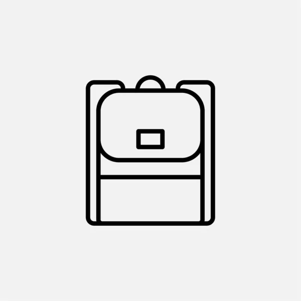 Ícone Linha Mochila Vetor Ilustração Modelo Logotipo Adequado Para Muitos —  Vetores de Stock