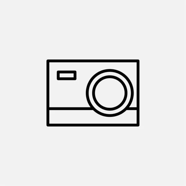 Камера Иконка Линии Фотографии Вектор Иллюстрация Шаблон Логотипа Подходит Многих — стоковый вектор
