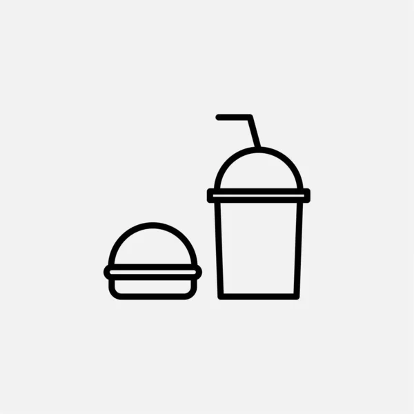 Fast Food Meal Line Icon Vector Illustration Logo Template Suitable — Stock Vector
