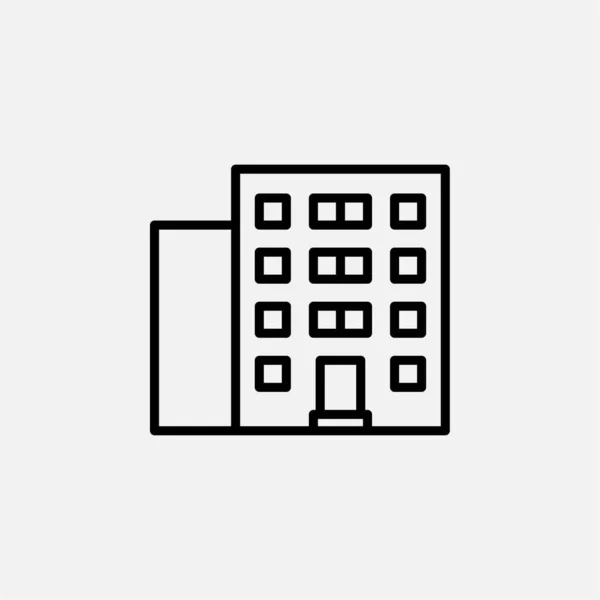 Hotel Wohnung Bauzeilensymbol Vektor Illustration Logovorlage Für Viele Zwecke Geeignet — Stockvektor