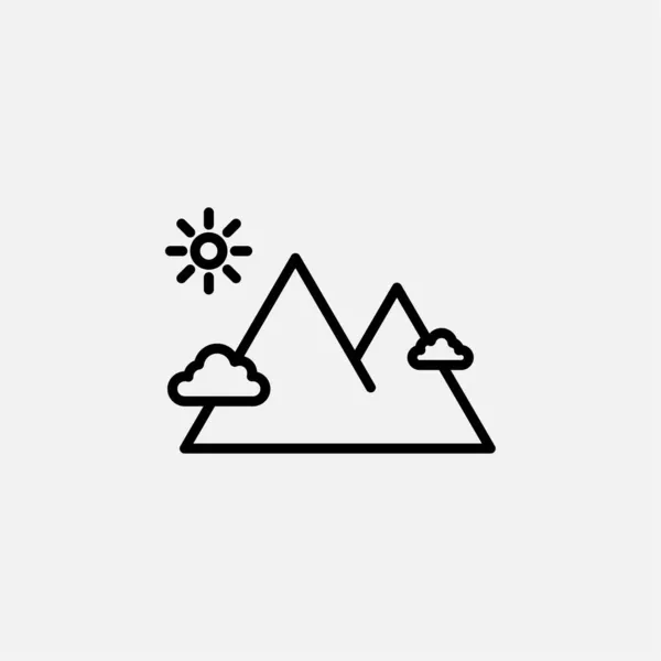 Mountain Peak Hill Line Icon Vector Illustration Logo Template Suitable — Stock Vector