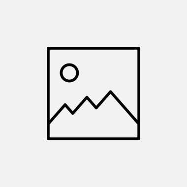 Galeri, resim, resim çizgisi simgesi, vektör, illüstrasyon, logo şablonu. Pek çok amaca uygun..