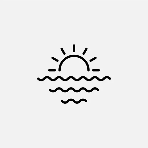 Солнце Закат Иконка Восхода Солнца Вектор Иллюстрация Шаблон Логотипа Подходит — стоковый вектор
