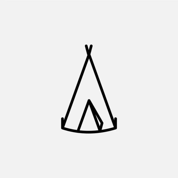 Zelt Liniensymbol Vektor Illustration Logovorlage Für Viele Zwecke Geeignet — Stockvektor