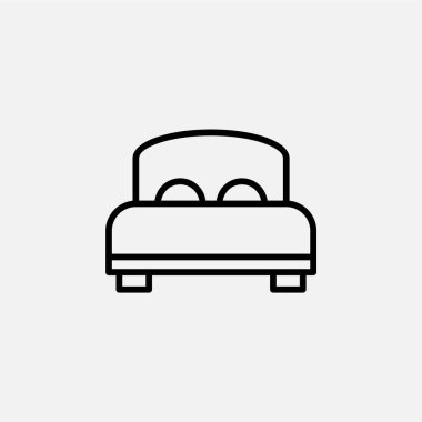 Yatak Hat Simgesi, Vektör, İllüstrasyon, Logo Şablonu. Birçok Amaç İçin Uygun.