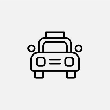 Taksi, Taksi, Seyahat Hattı Simgesi, Vektör, Çizim, Logo Şablonu. Birçok Amaç İçin Uygun.